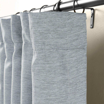 Gulf Blue Textured Bellino Room Darkening Curtain - HalfPriceDrapes.com
