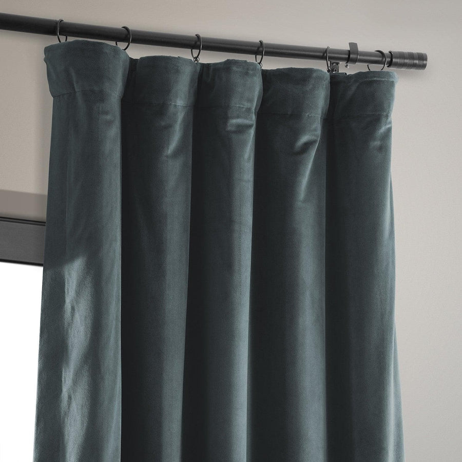 Seared Grey Signature Velvet Room Darkening Curtain Pair (2 Panels) - HalfPriceDrapes.com
