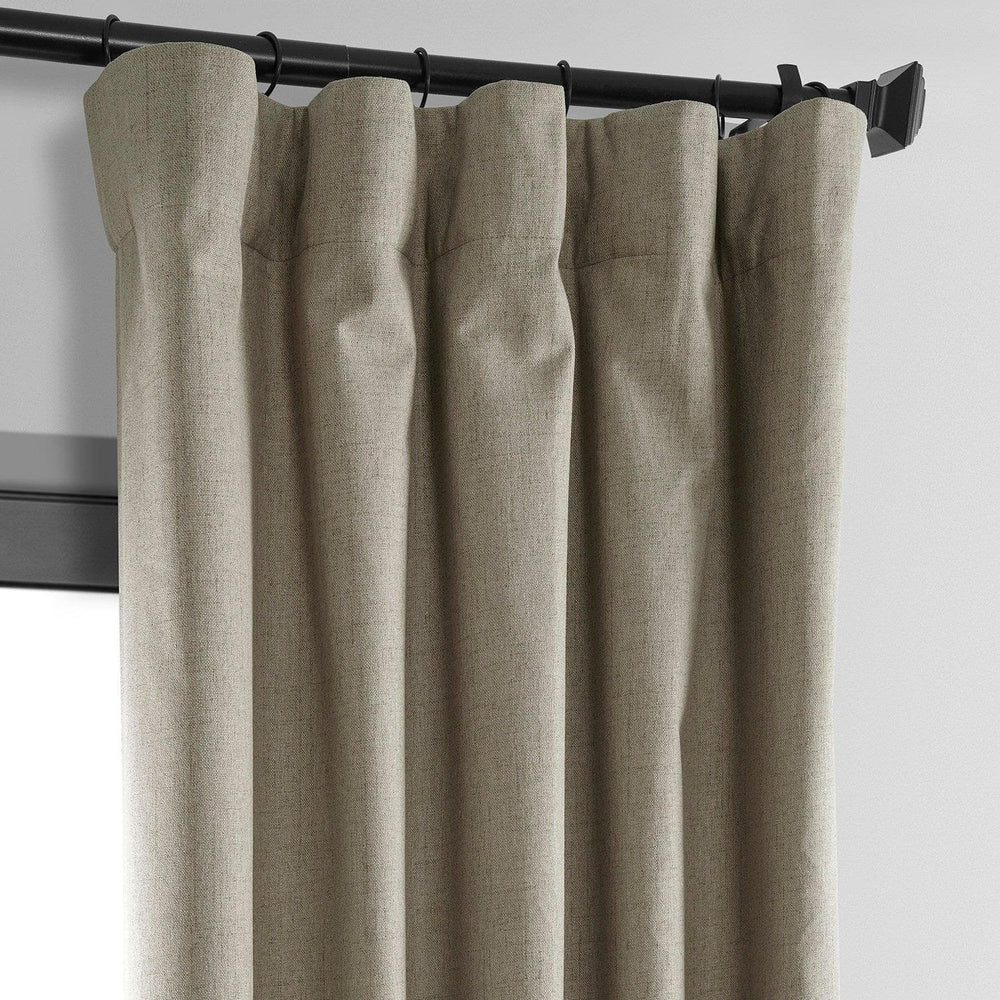 Warm Taupe Thermal Cross Linen Weave Blackout Curtain - HalfPriceDrapes.com