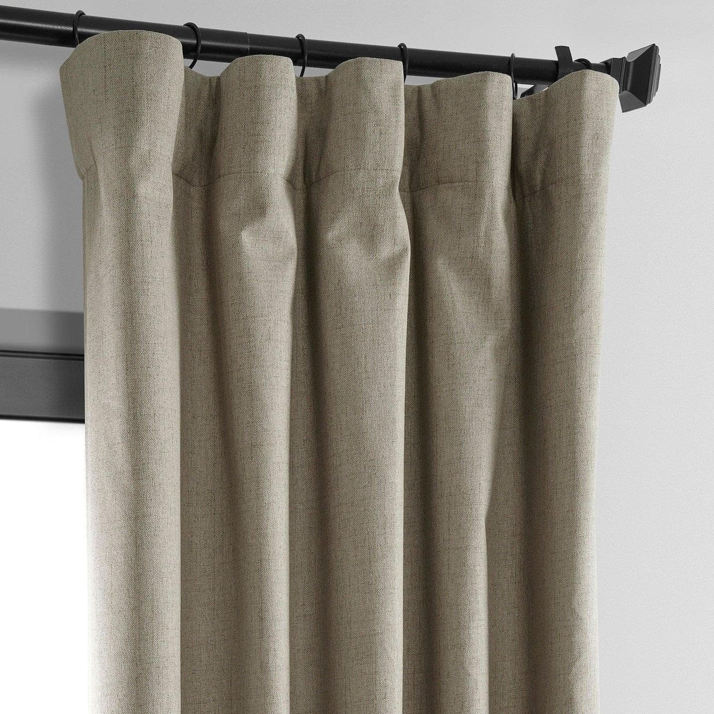 Warm Taupe Thermal Cross Linen Weave Blackout Curtain - HalfPriceDrapes.com