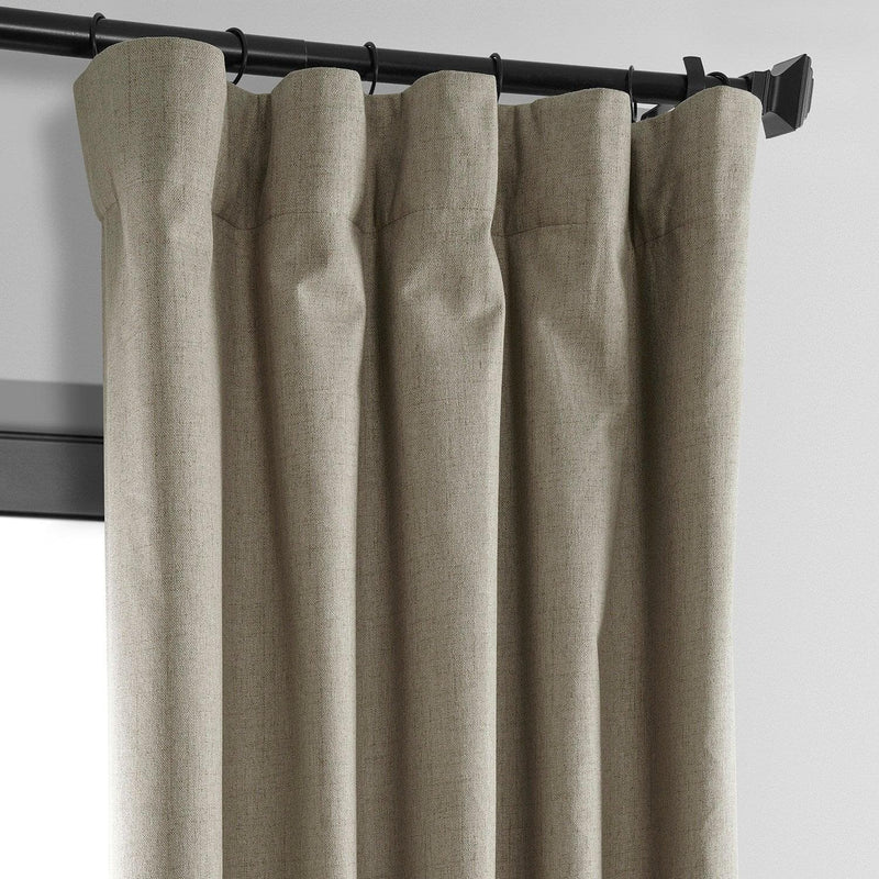 Warm Taupe Thermal Cross Linen Weave Blackout Curtain - HalfPriceDrapes.com