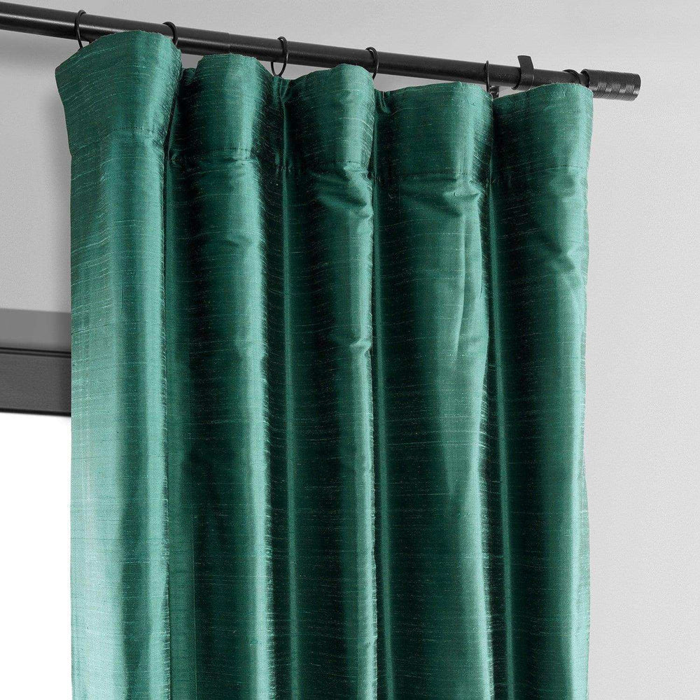 Carnival Green Textured Dupioni Silk Curtain - HalfPriceDrapes.com