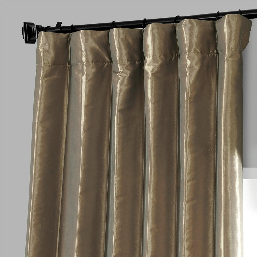 Gold Nugget Solid Faux Silk Taffeta Curtain - HalfPriceDrapes.com