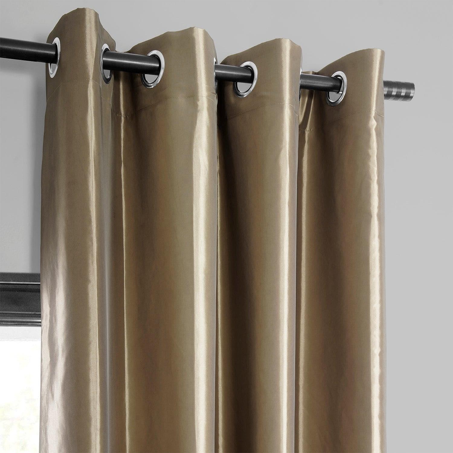 Gold Nugget Grommet Faux Silk Taffeta Blackout Curtain - HalfPriceDrapes.com