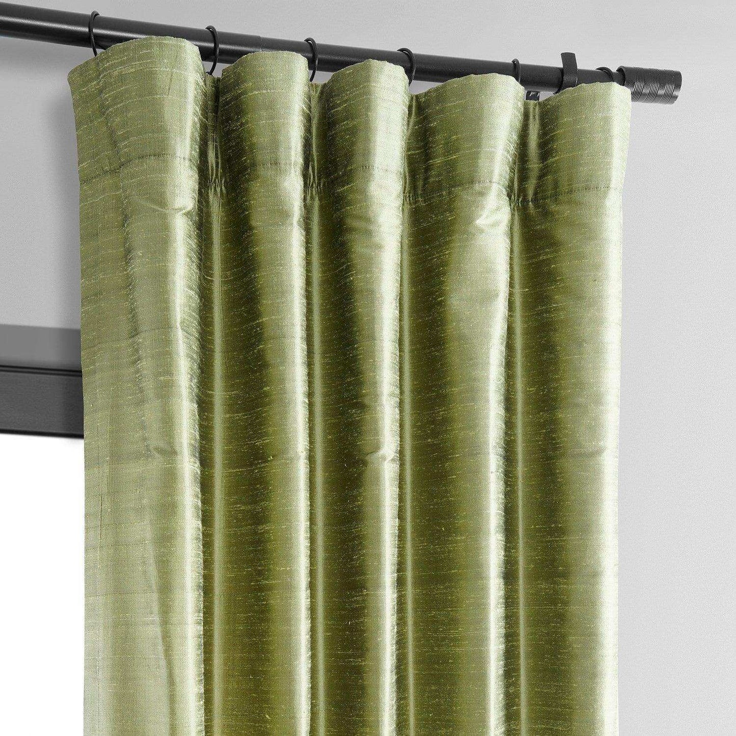 Paradise Green Textured Dupioni Silk Curtain - HalfPriceDrapes.com