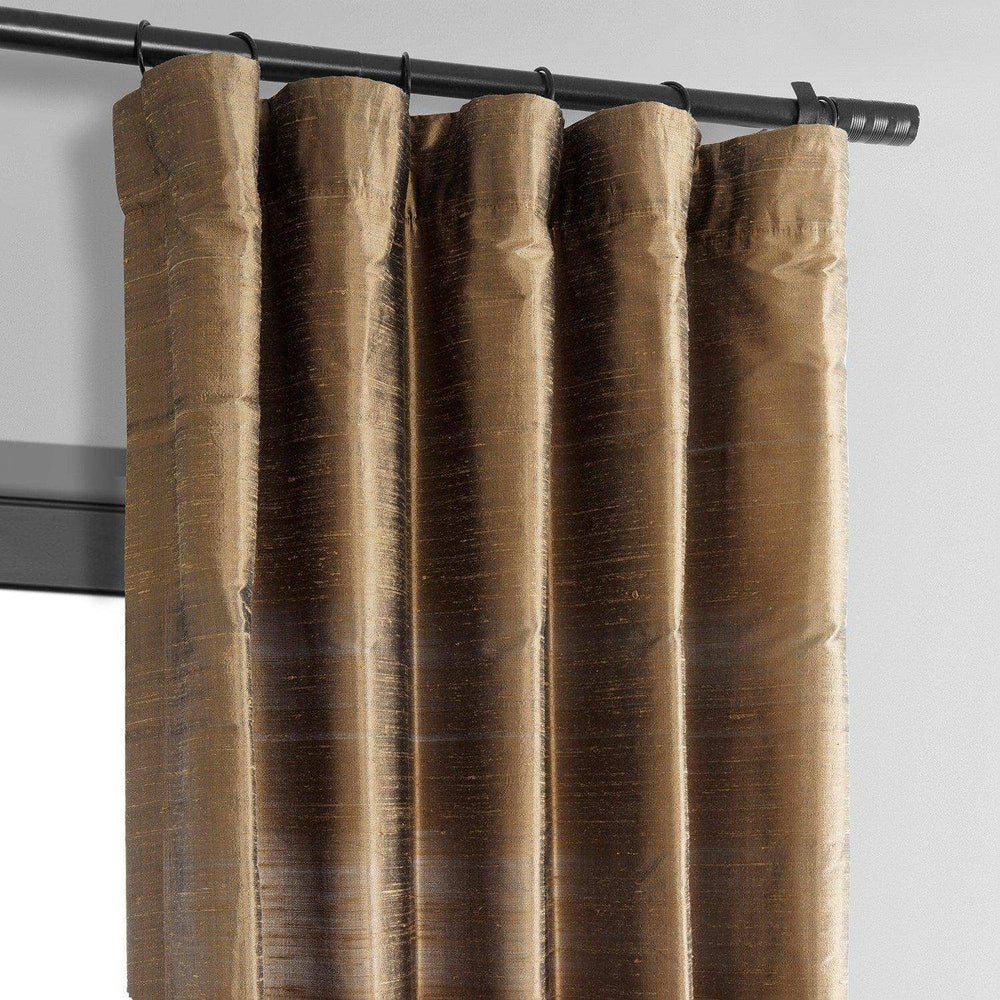 Mocha Textured Dupioni Silk Curtain - HalfPriceDrapes.com