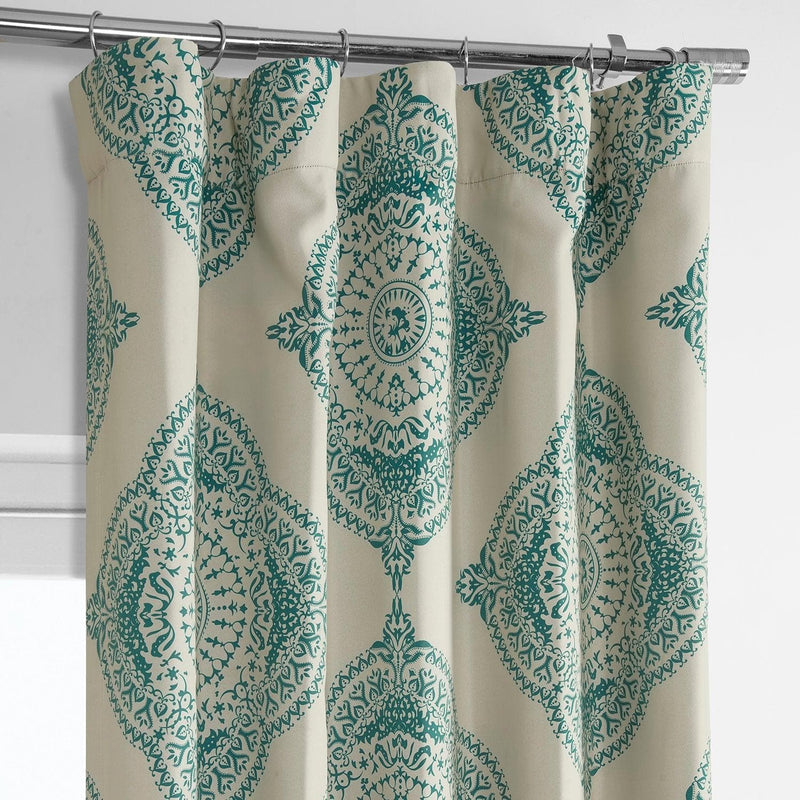 Henna Teal Room Darkening Curtain - HalfPriceDrapes.com