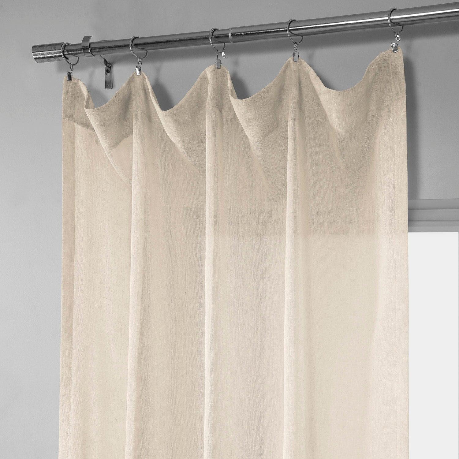 Cotton Seed Textured Faux Linen Sheer Curtain | Half Price Drapes