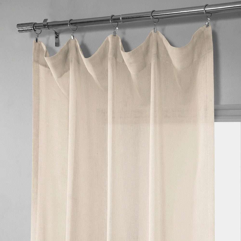 Cotton Seed Textured Faux Linen Sheer Curtain - HalfPriceDrapes.com