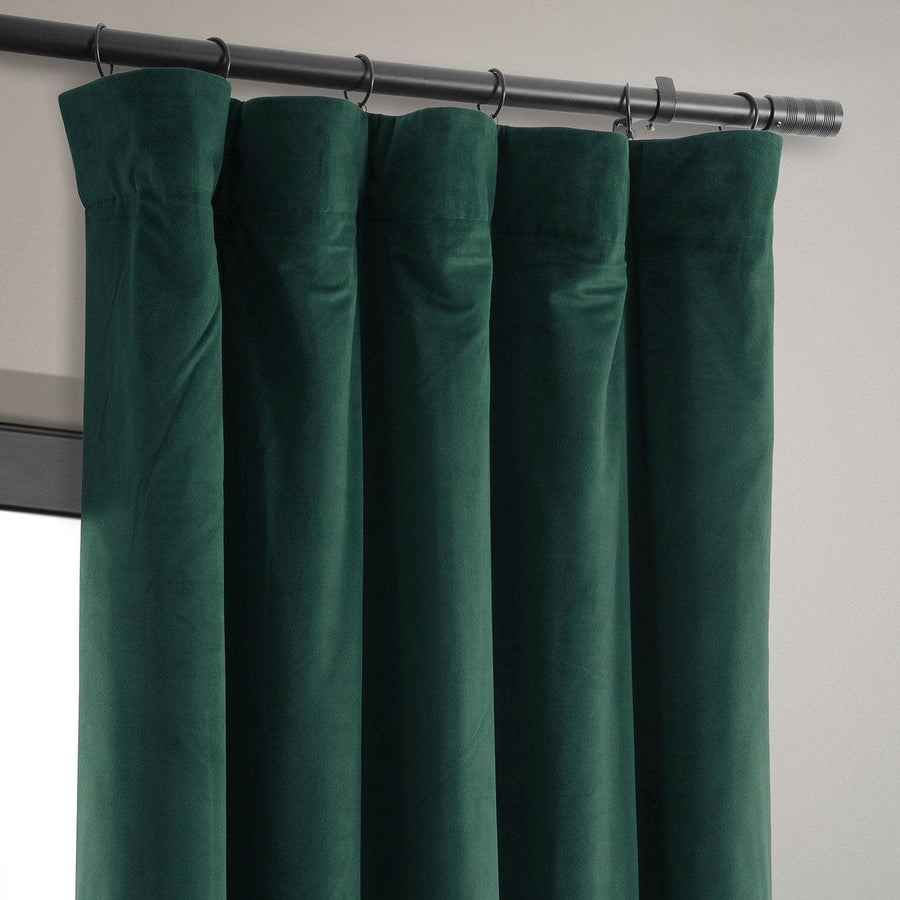 Dark Malachite Green Signature Velvet Room Darkening Curtain Pair (2 Panels) - HalfPriceDrapes.com