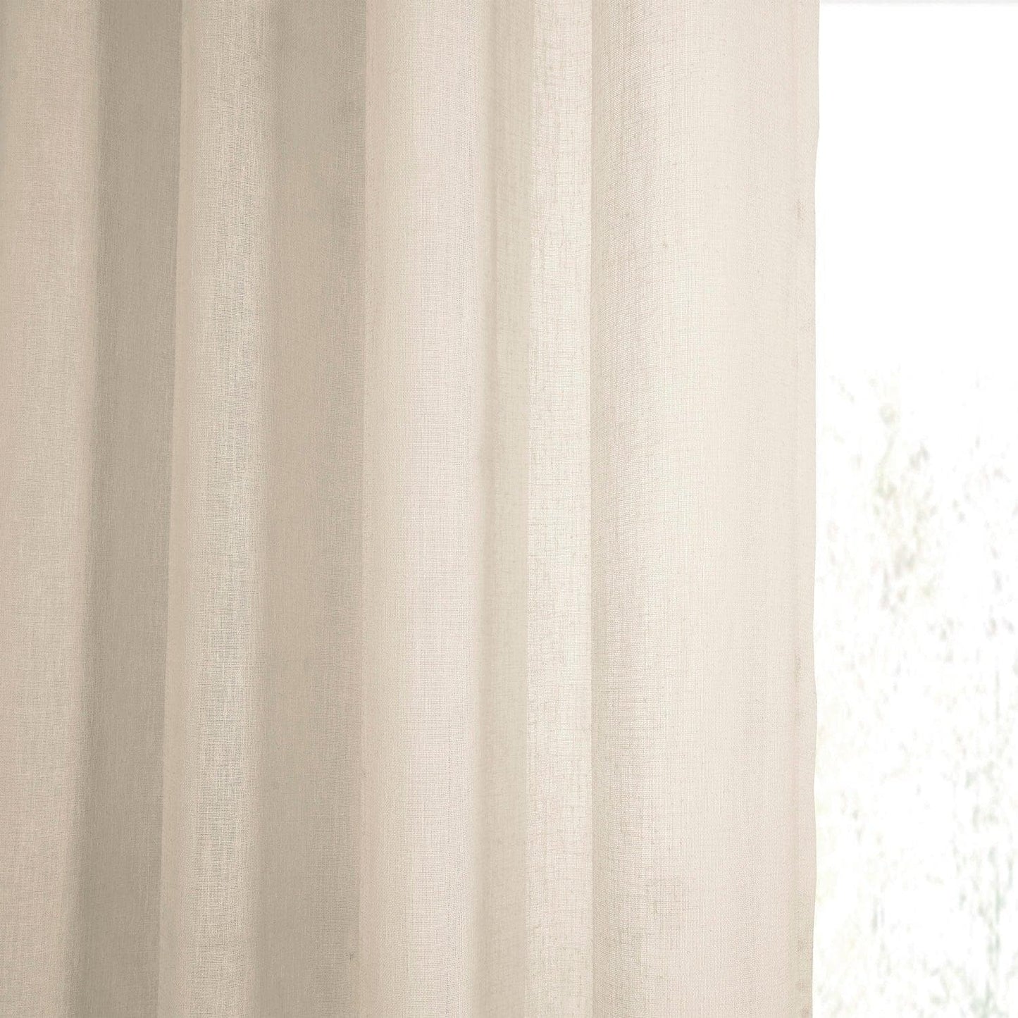 Cotton Seed Grommet Textured Faux Linen Sheer Curtain - HalfPriceDrapes.com