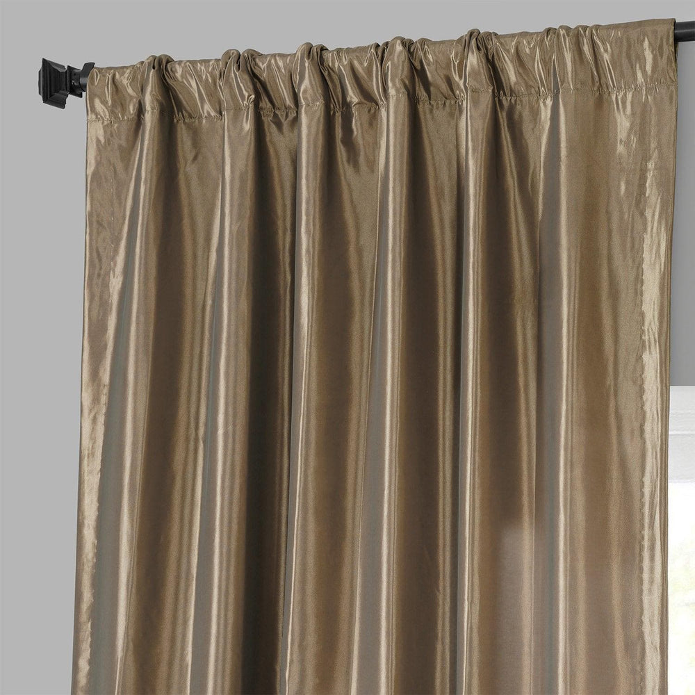 Gold Nugget Solid Faux Silk Taffeta Curtain - HalfPriceDrapes.com