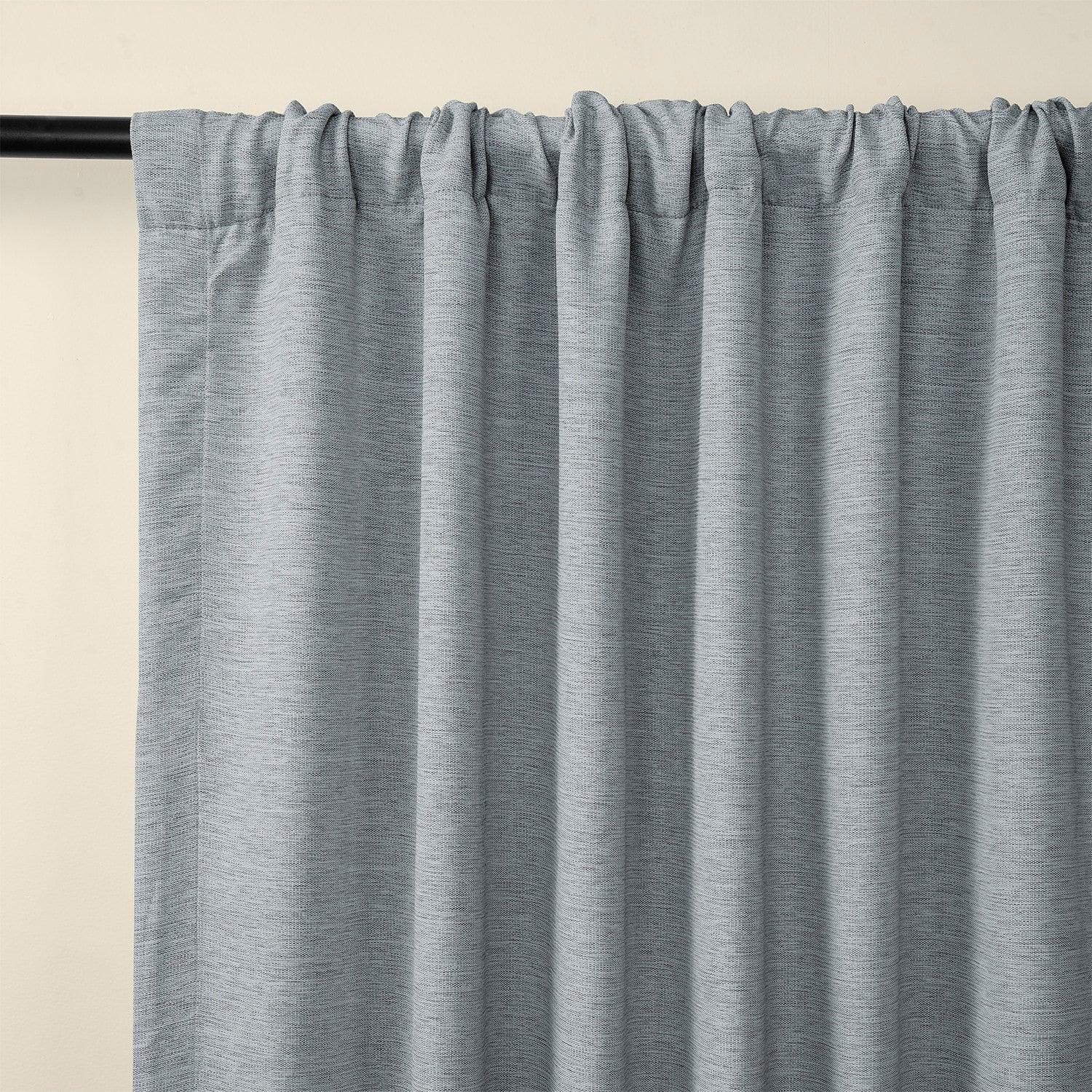 Gulf Blue Textured Bellino Room Darkening Curtain - HalfPriceDrapes.com