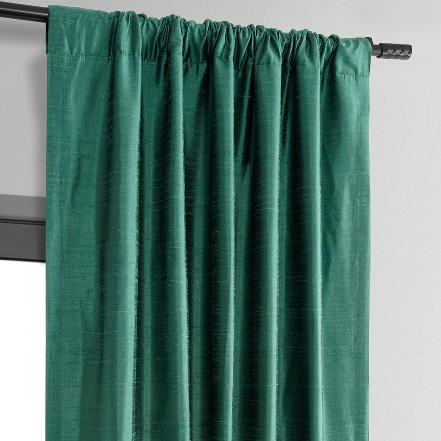 Carnival Green Textured Dupioni Silk Curtain - HalfPriceDrapes.com