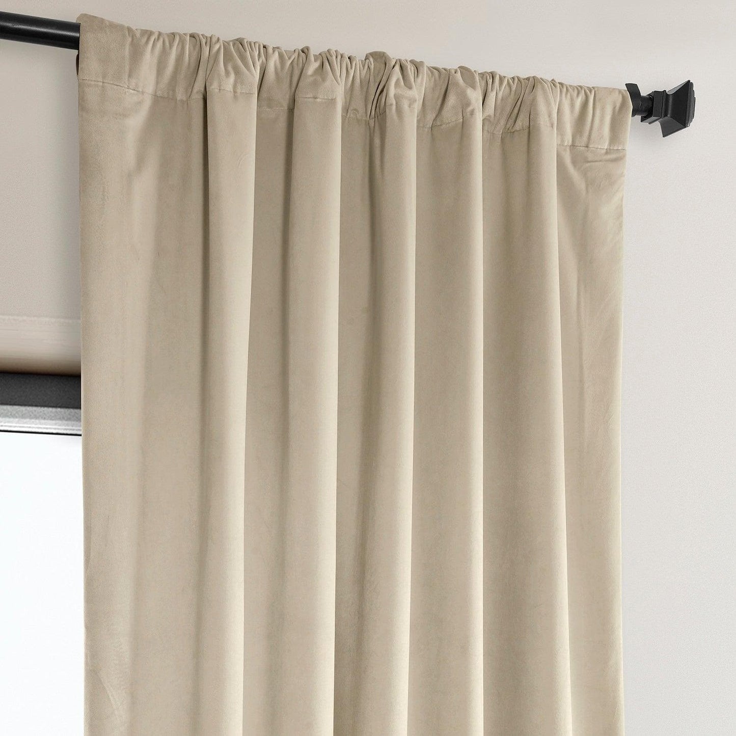 Angora Beige Signature Plush Velvet Hotel Blackout Curtain - HalfPriceDrapes.com