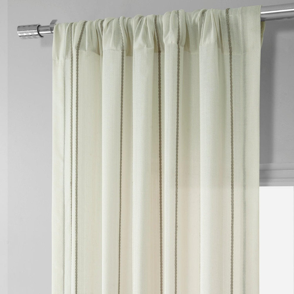 Aruba Gold Striped Linen Sheer Curtain - HalfPriceDrapes.com