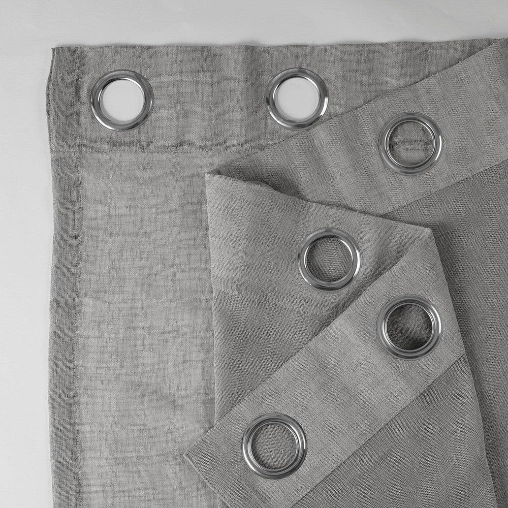Paris Greige Grommet Textured Faux Linen Sheer Curtain - HalfPriceDrapes.com