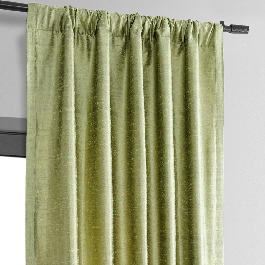 Paradise Green Textured Dupioni Silk Curtain - HalfPriceDrapes.com
