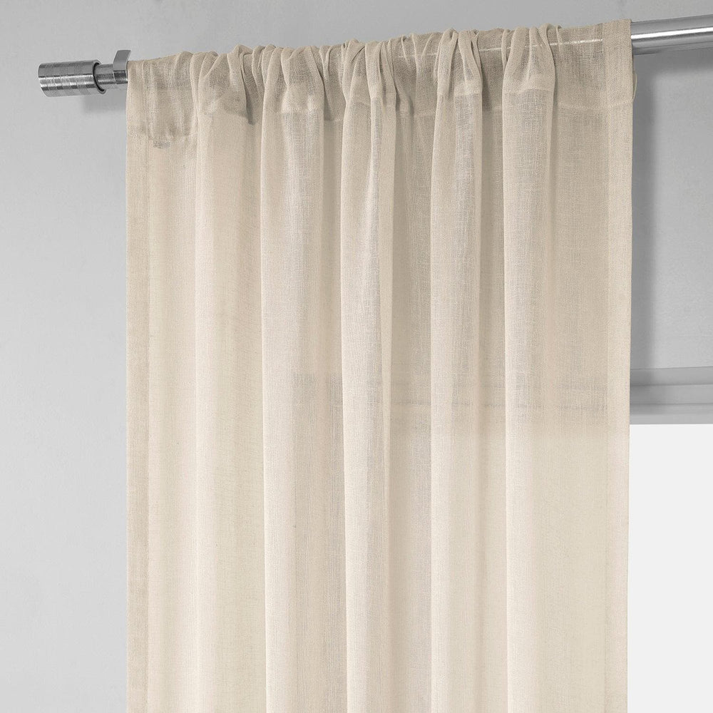 Cotton Seed Textured Faux Linen Sheer Curtain - HalfPriceDrapes.com