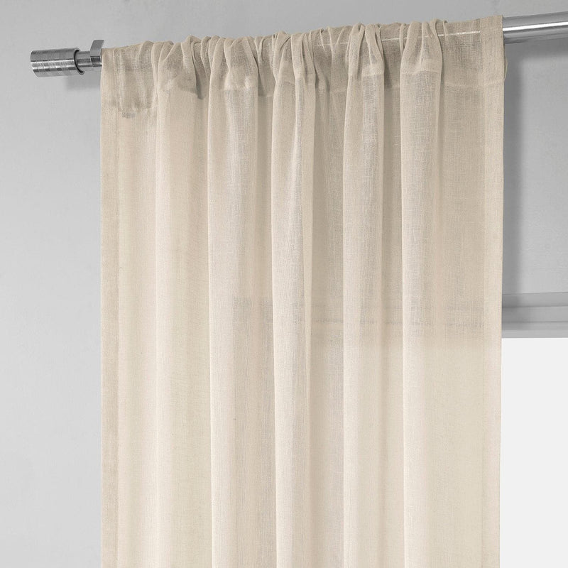Cotton Seed Textured Faux Linen Sheer Curtain - HalfPriceDrapes.com