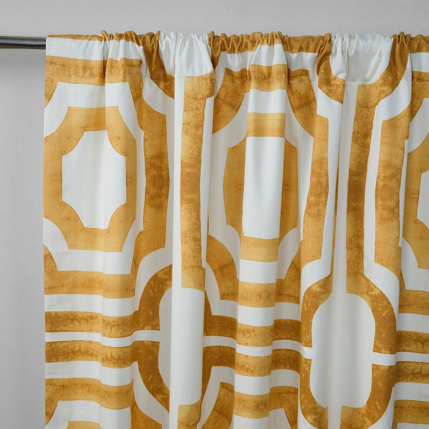 Mecca Gold Printed Cotton Curtain - HalfPriceDrapes.com