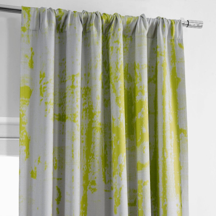 Dapple Green Printed Faux Linen Room Darkening Curtain - HalfPriceDrapes.com