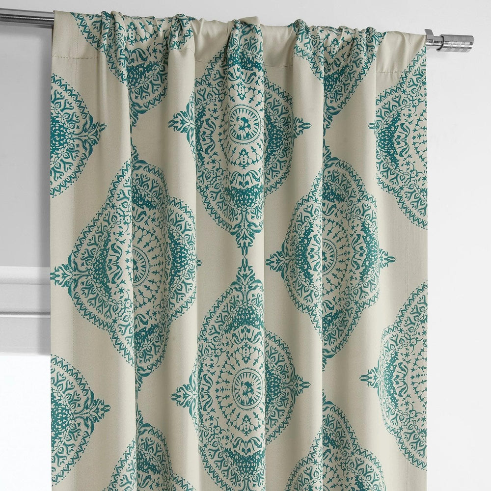 Henna Teal Room Darkening Curtain - HalfPriceDrapes.com