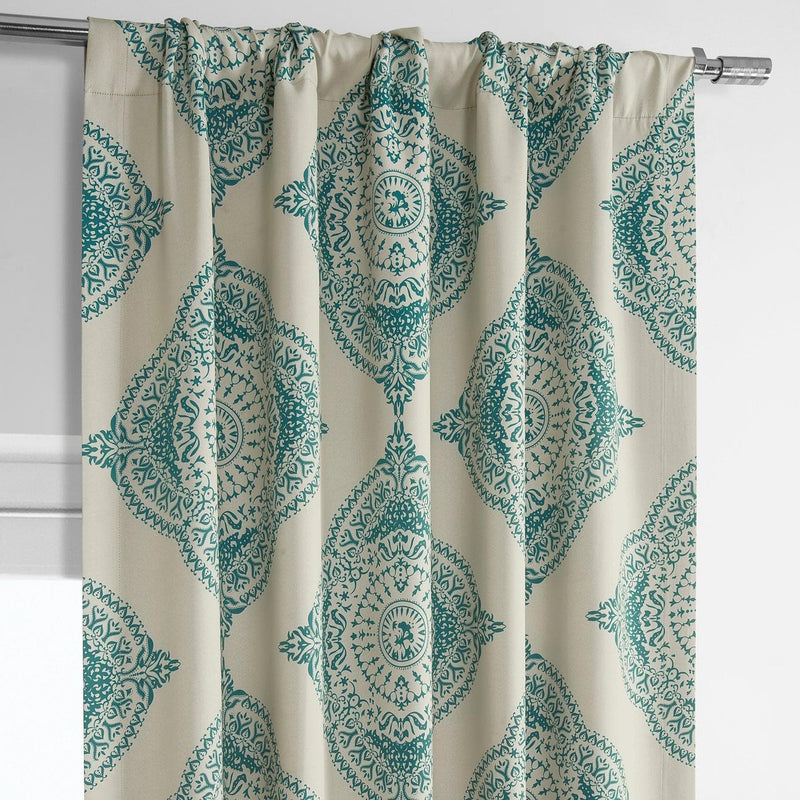 Henna Teal Room Darkening Curtain - HalfPriceDrapes.com
