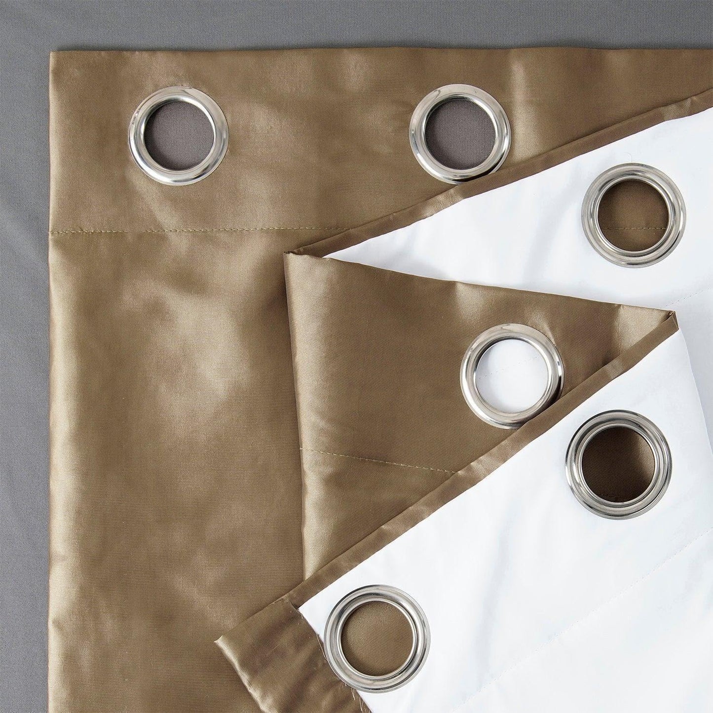 Gold Nugget Grommet Faux Silk Taffeta Blackout Curtain - HalfPriceDrapes.com