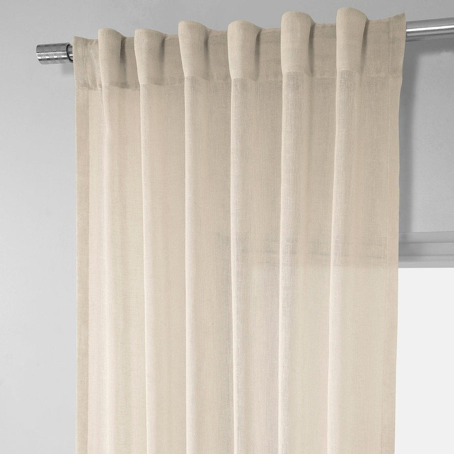 Cotton Seed Textured Faux Linen Sheer Curtain - HalfPriceDrapes.com