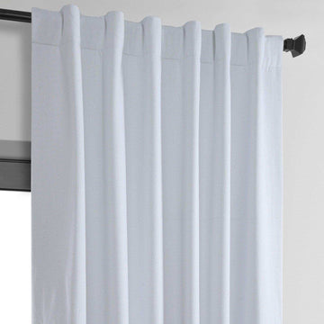 White Thermal Cross Linen Weave Blackout Curtain - HalfPriceDrapes.com