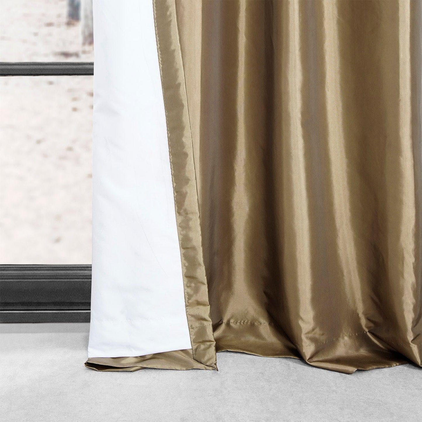 Gold Nugget Grommet Faux Silk Taffeta Blackout Curtain - HalfPriceDrapes.com