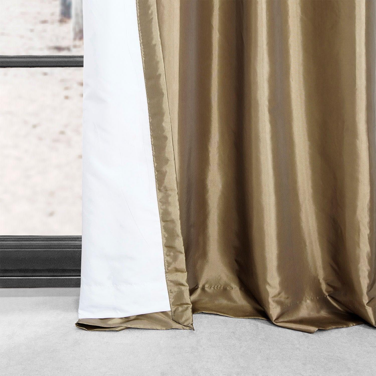 Gold Nugget Grommet Faux Silk Taffeta Blackout Curtain - HalfPriceDrapes.com