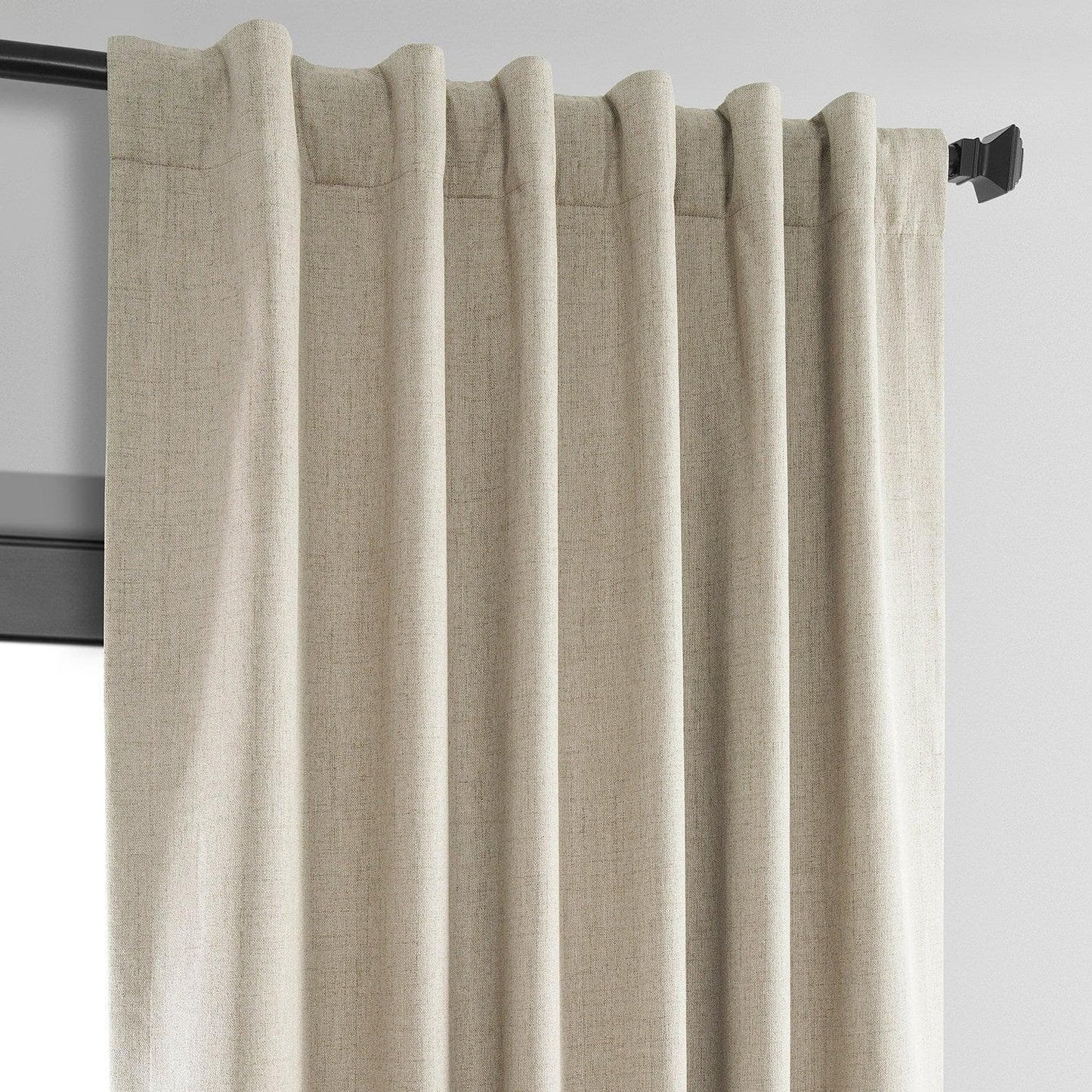 Light Tan Thermal Cross Linen Weave Blackout Curtain - HalfPriceDrapes.com
