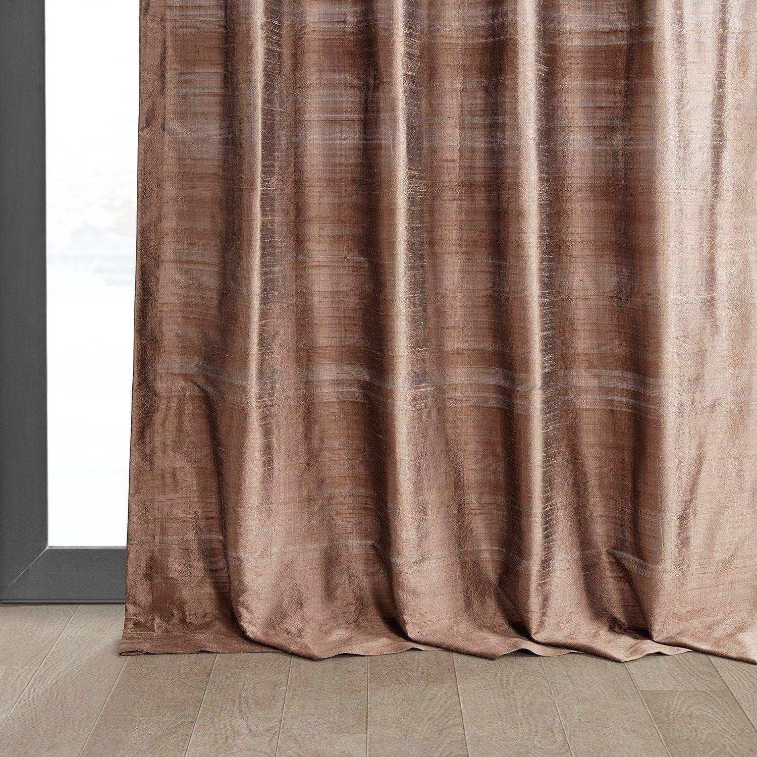 Sugar Maple Textured Dupioni Silk Curtain - HalfPriceDrapes.com