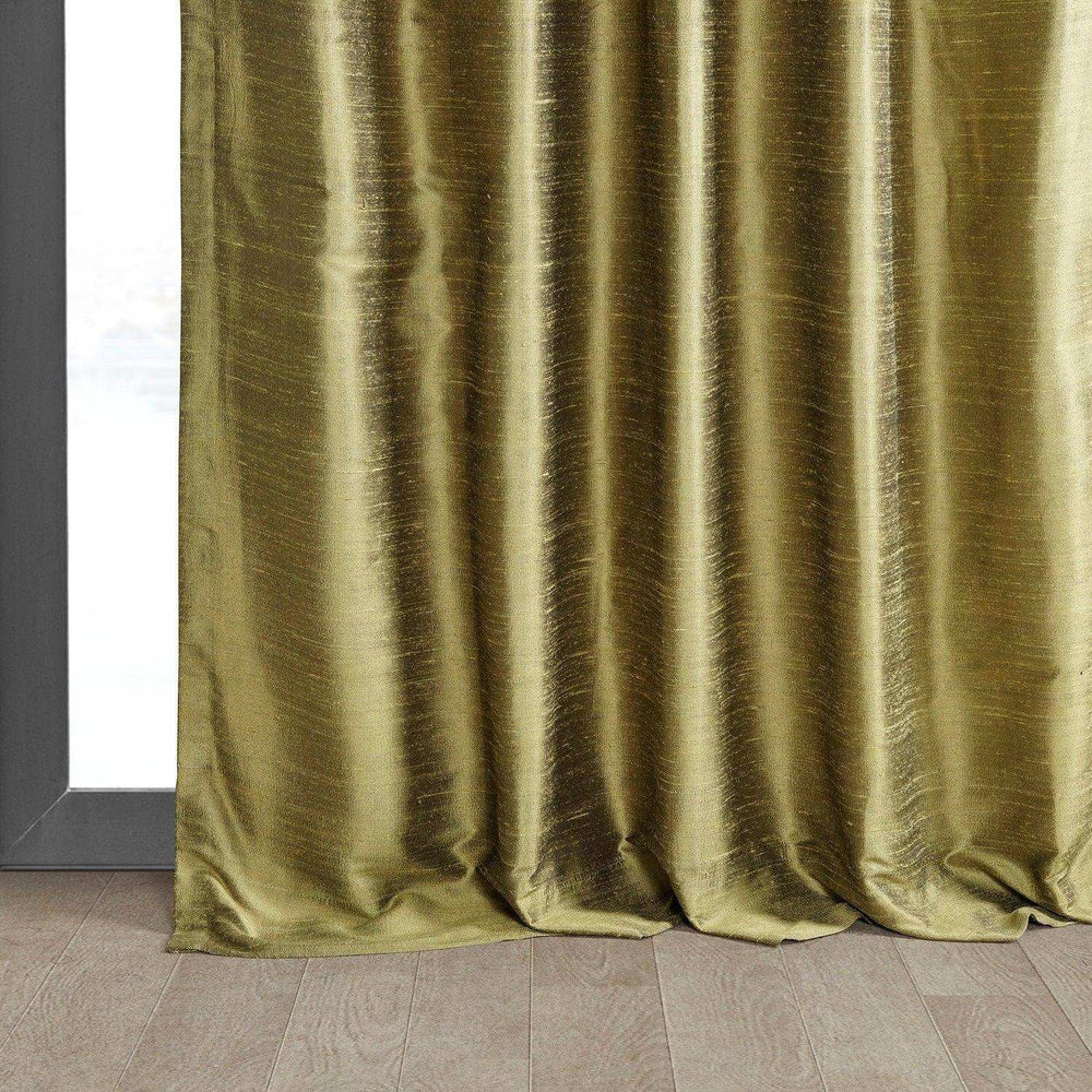 Sconce Gold Textured Dupioni Silk Curtain - HalfPriceDrapes.com
