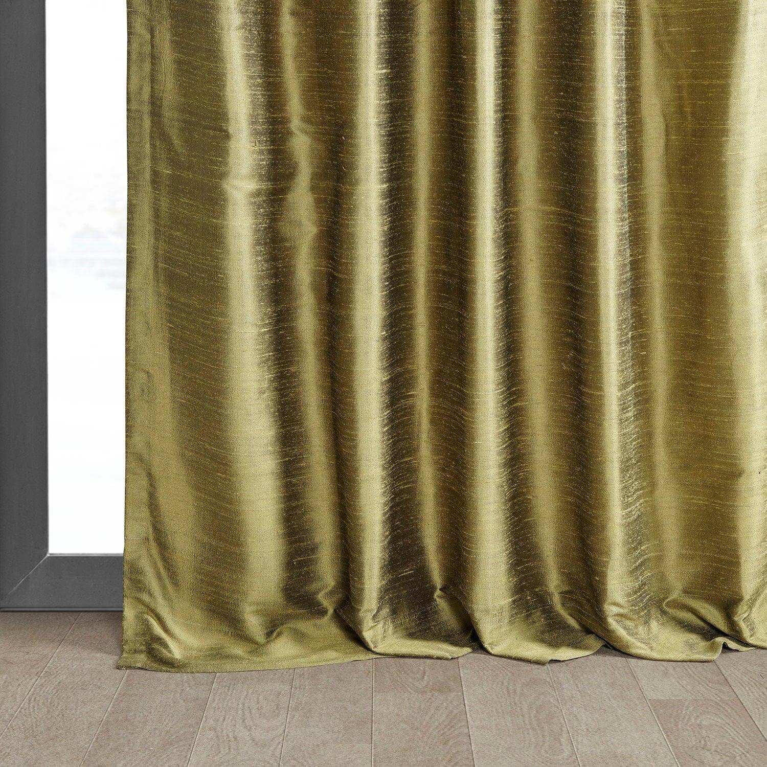 Sconce Gold Textured Dupioni Silk Curtain - HalfPriceDrapes.com