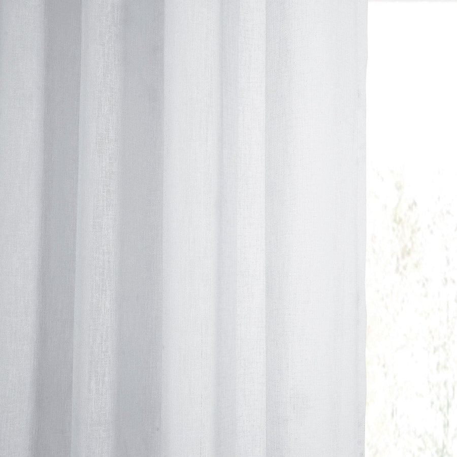 Aspen White Grommet Textured Faux Linen Sheer Curtain - HalfPriceDrapes.com