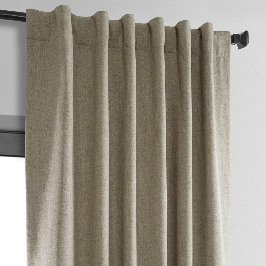 Warm Taupe Thermal Cross Linen Weave Blackout Curtain - HalfPriceDrapes.com