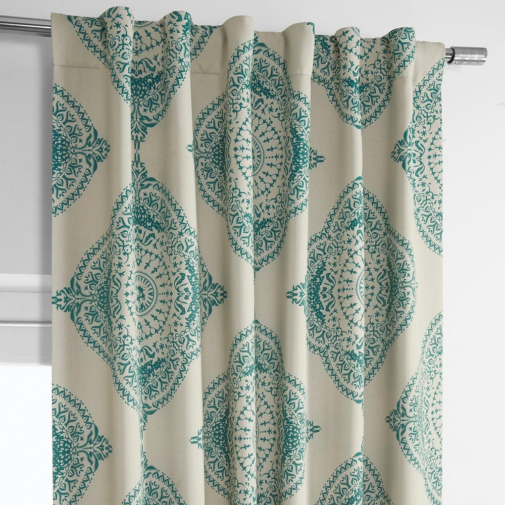Henna Teal Room Darkening Curtain - HalfPriceDrapes.com