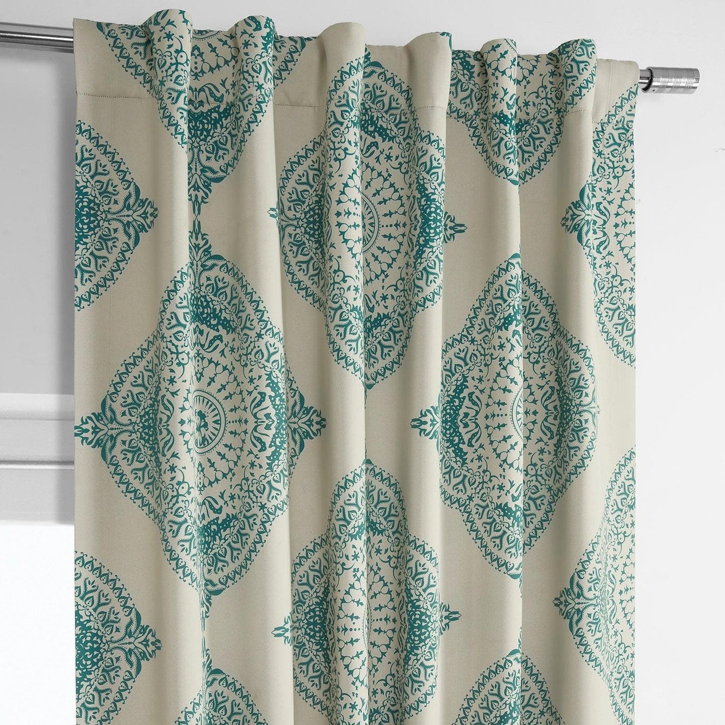 Henna Teal Room Darkening Curtain - HalfPriceDrapes.com