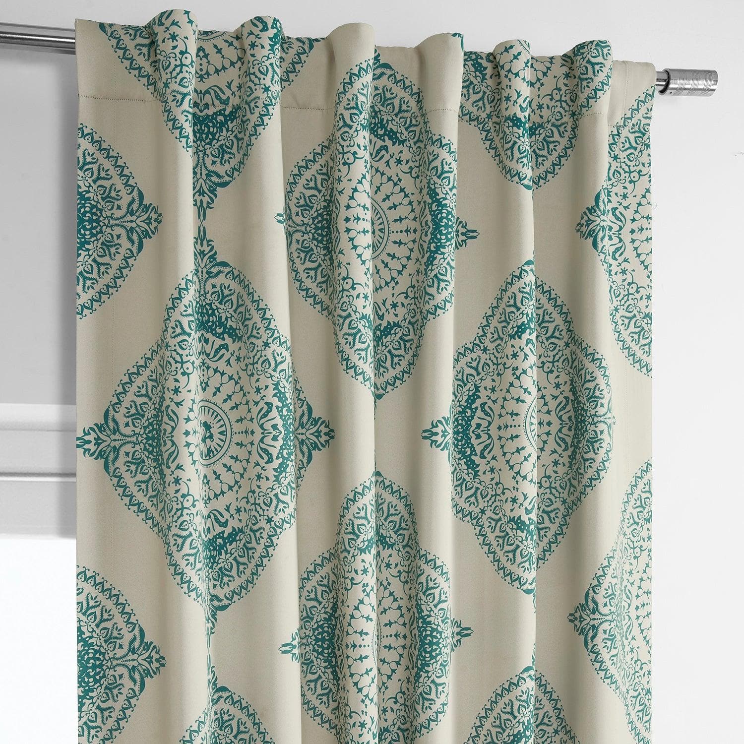 Henna Teal Room Darkening Curtain - HalfPriceDrapes.com