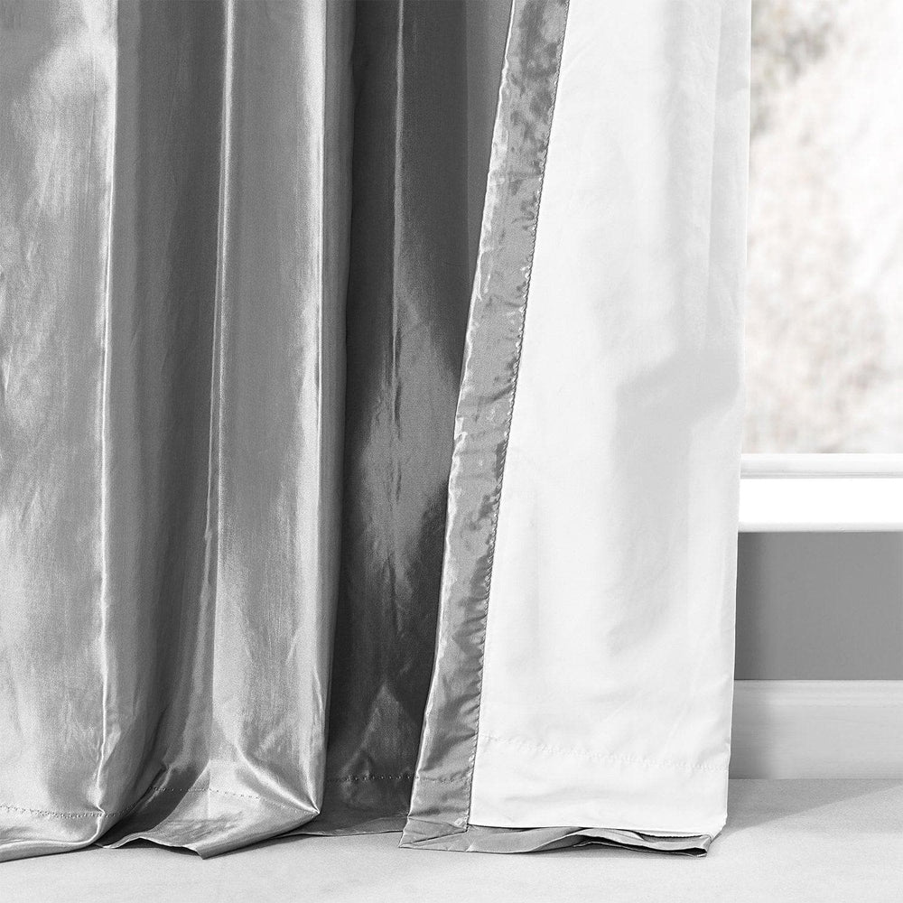 Platinum Ruched Solid Faux Silk Taffeta Curtain - HalfPriceDrapes.com