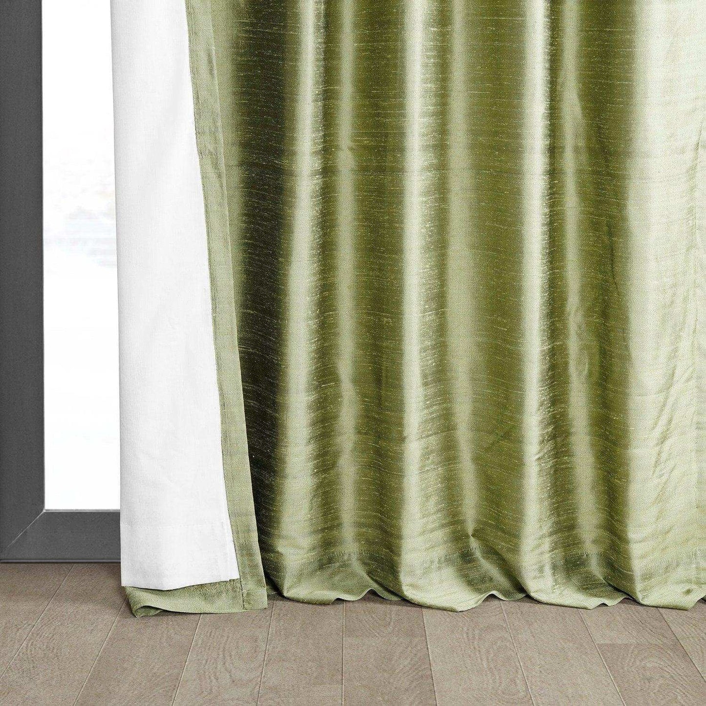 Paradise Green Textured Dupioni Silk Curtain - HalfPriceDrapes.com
