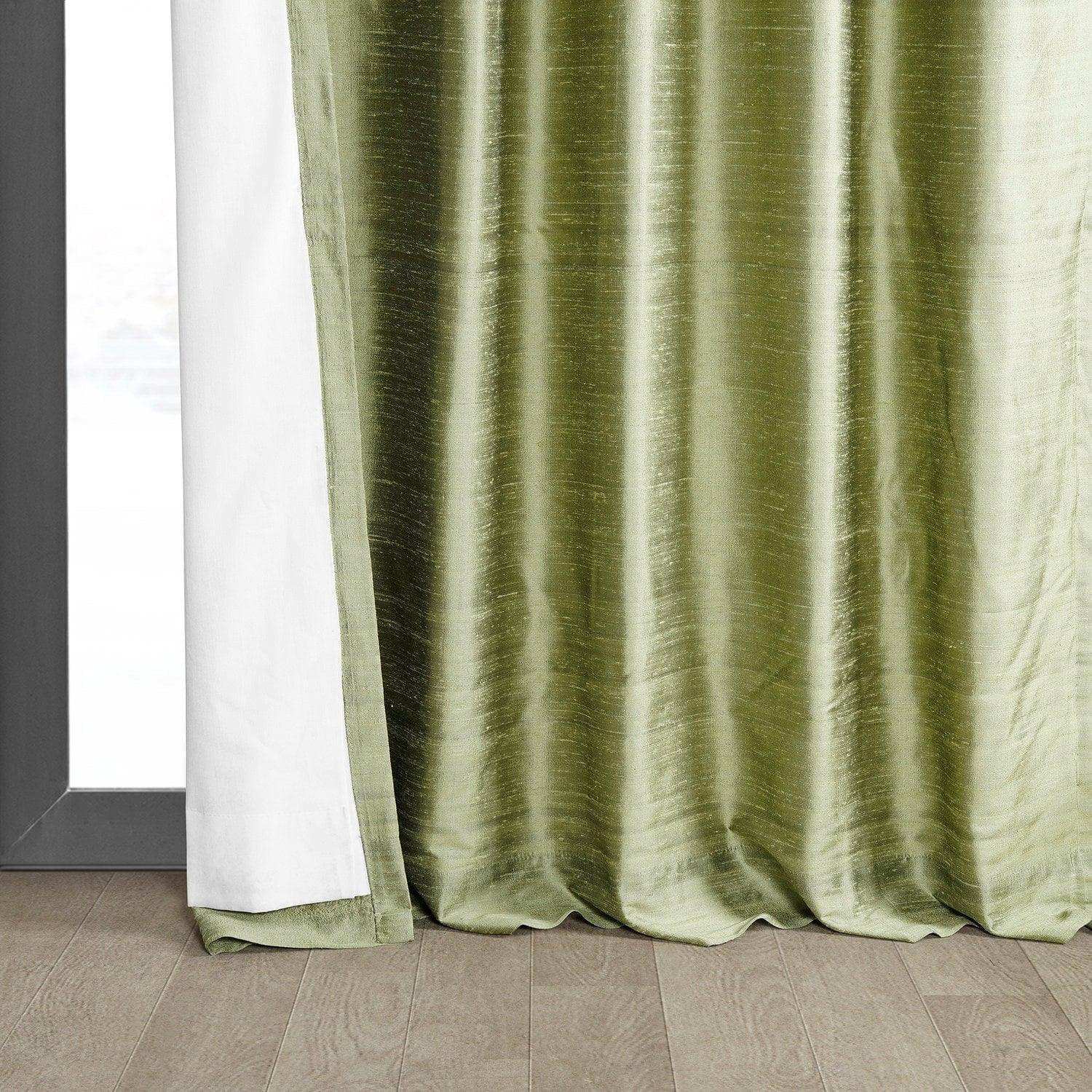 Paradise Green Textured Dupioni Silk Curtain - HalfPriceDrapes.com