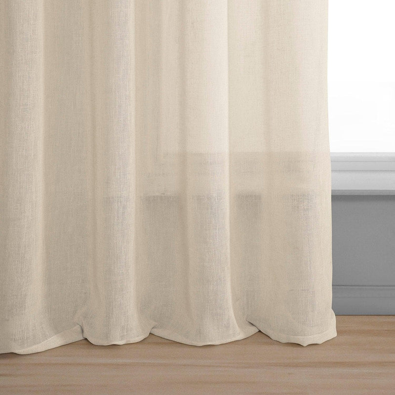 Cotton Seed Grommet Textured Faux Linen Sheer Curtain - HalfPriceDrapes.com