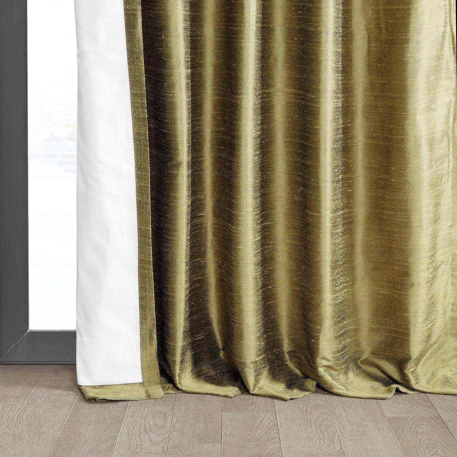 Sconce Gold Textured Dupioni Silk Curtain - HalfPriceDrapes.com