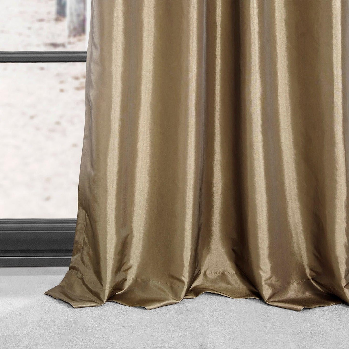 Gold Nugget Grommet Faux Silk Taffeta Blackout Curtain - HalfPriceDrapes.com