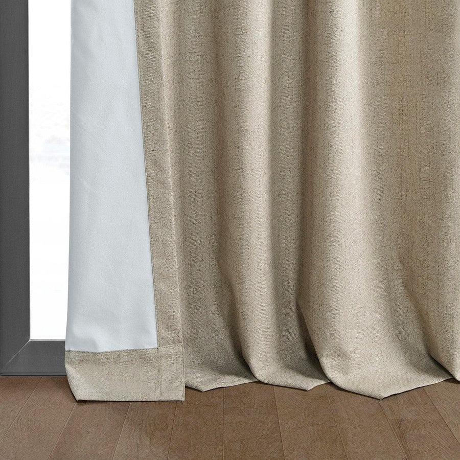 Light Tan Thermal Cross Linen Weave Blackout Curtain - HalfPriceDrapes.com