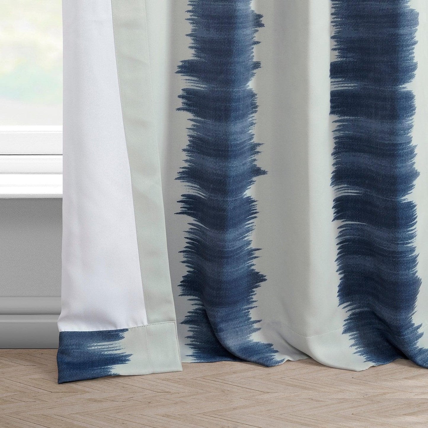 Flambe Blue Room Darkening Curtain - HalfPriceDrapes.com